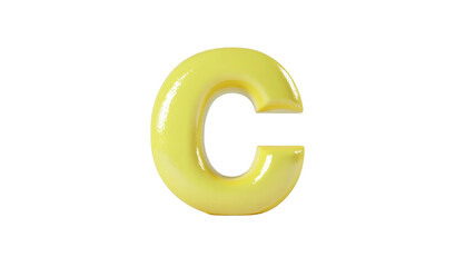 Naklejka premium Glossy Yellow 3D Letter C