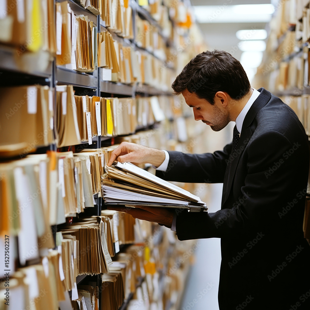 Poster businessman points at digitization as a crucial process that transforms analog information into digi