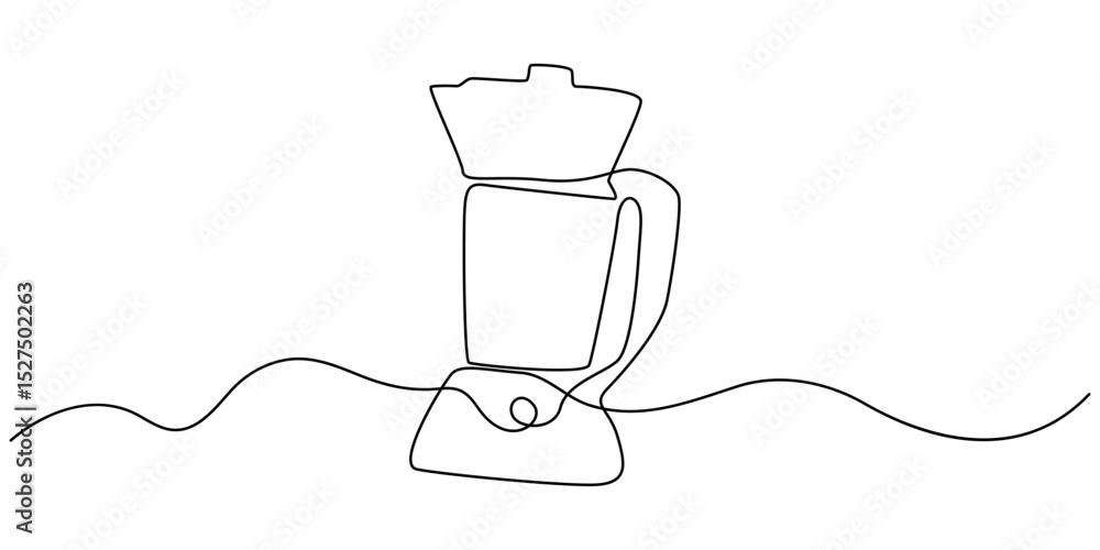 Fototapete Continuous Line Drawing of Blender Icon. Hand Drawn Symbol Vector Illustration, Blender Smoothie Maker Food Processor continuous one line art drawing, One single line drawing of electric blender home.