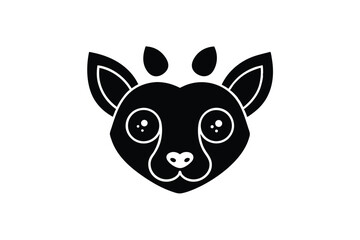 Animal face icon collection flat minimal wild character vector art illustration