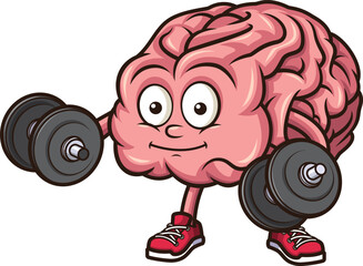 Brain Lifting Weights Vector Image