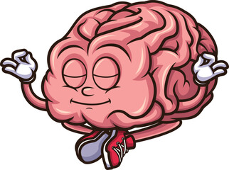 Calm Mind Meditating Brain Vector Image
