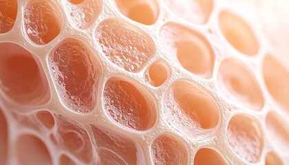 A bio-skin surface with visible cells and tiny pores, future medical applications.