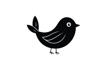 Minimal cute bird vector set in flat and playful art style vector art illustration