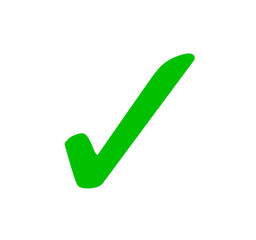 Bright green check mark on black background