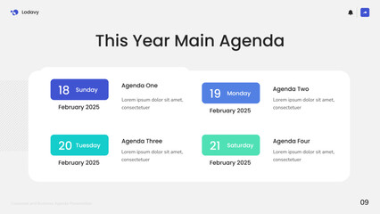 Corporate and Business Yearly Agenda Template