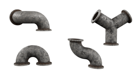 Industrial pipes isolated on white