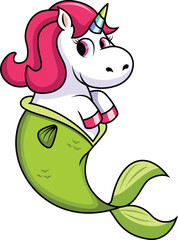 Half Unicorn Half Mermaid Vector Image