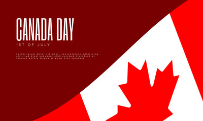 Fototapeta premium Canada Day Poster or Banner Design with Waving Flag Illustration.