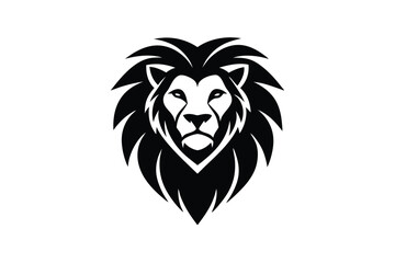 Lion head line art logo with bold and majestic outline design vector art illustration © raton