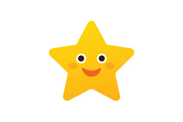 Star struck face emoji in expressive cartoon admiration style vector art illustration