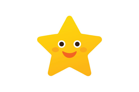 Star struck face emoji in expressive cartoon admiration style vector art illustration