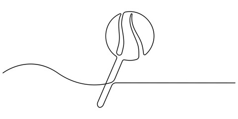 One Continuous Line Drawing of Candy Icon. Single Line Vector Illustration, Candy in one continuous line drawing, . Contour icon. Doodle vector illustration. One continuous line illustration.