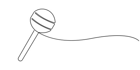 One Continuous Line Drawing of Candy Icon. Single Line Vector Illustration, Candy in one continuous line drawing, . Contour icon. Doodle vector illustration. One continuous line illustration.