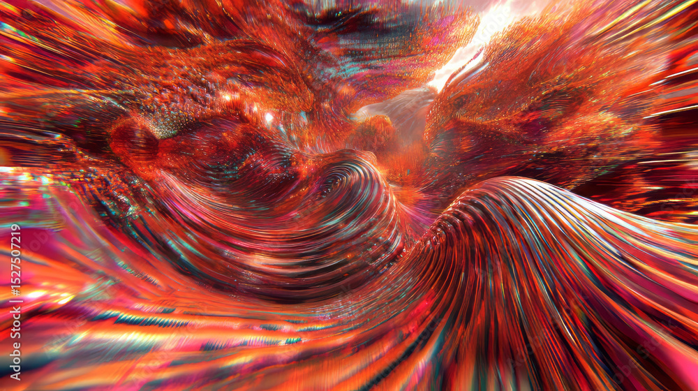 Poster abstract fiery swirls with vibrant colors and dynamic motion