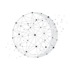 Round wire frame shape with dots isolated flat design.