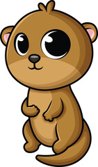 Cute Baby Otter Vector Image