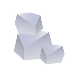 3D Ice Block Stack Vector Illustration