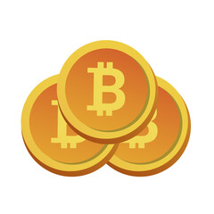 Golden Bitcoin Coin Vector Illustration