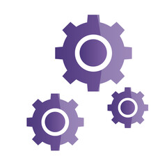 3D Gear Wheels Icon Vector Illustration