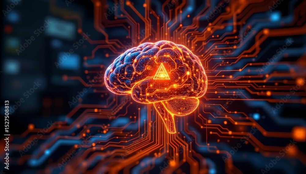 Poster exploring neural networks and ai advancements in technology digital environment infographic futurist