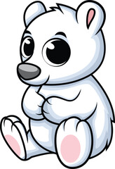 Cute Baby Polar Bear Vector Image