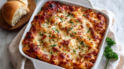 Baked Ziti with Melty Cheese and Fresh Herbs