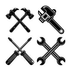 Tools icon vector bundle on white background 