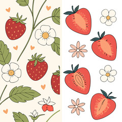 seamless pattern with strawberries