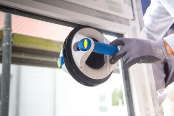 Fenstereinbau: Handwerker bauen Fenster ein
