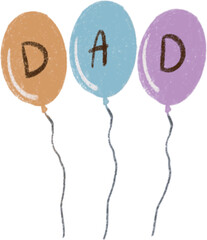 Happy Father's Day Cute Baloon Illustration