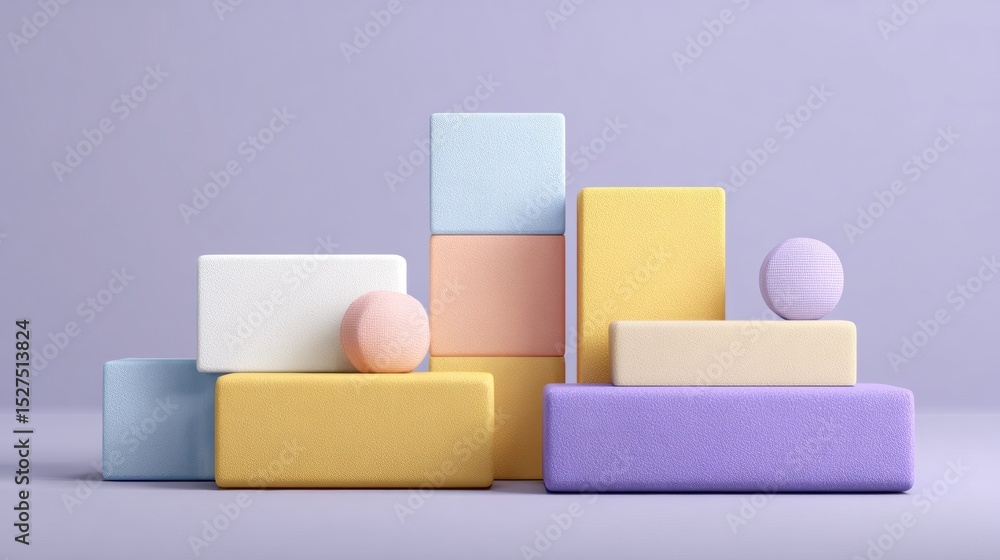 Poster Daily Routine Design Tips Using Pastel Minimalist Blocks to Enhance Productivity and Focus for High Achievers