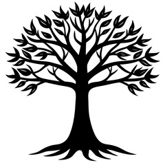 tree silhouette vector icon on white background