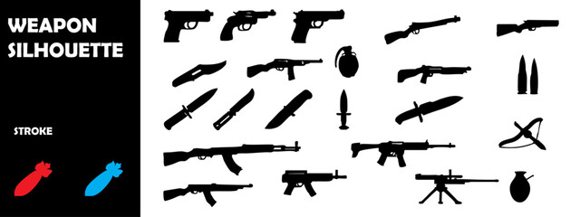 Weapon Silhouette Vector Set