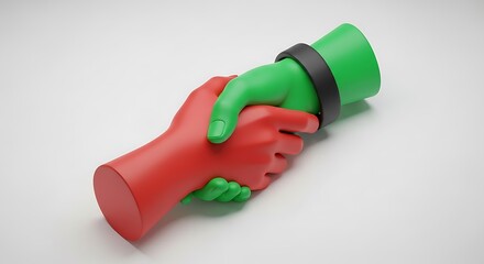 Colorful Handshake Illustration: Business Deal & Partnership Concept