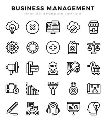 Fototapeta premium Collection of Business Management 25 Lineal Icons Pack.