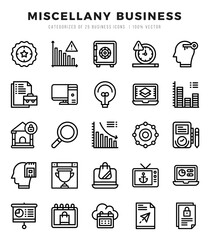 Miscellany Business icons set for website and mobile site and apps.