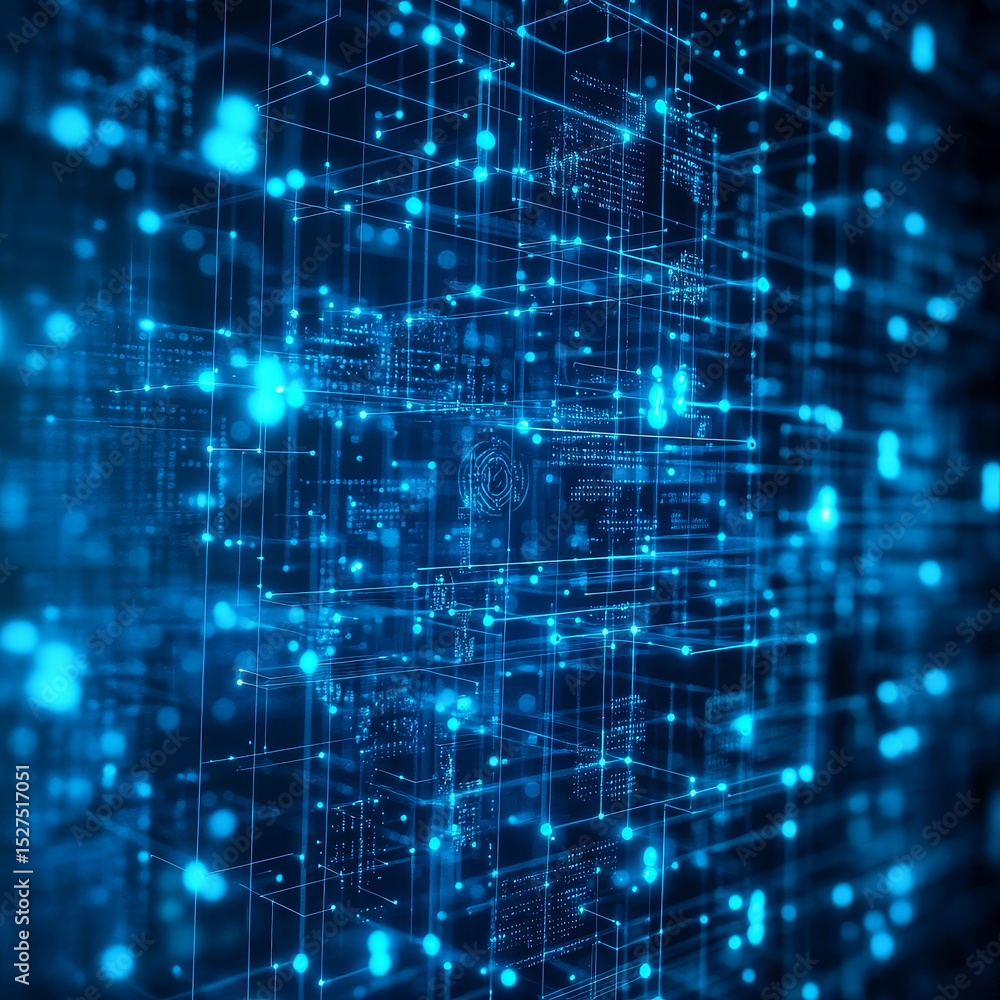 Poster cyber security and information or network protection. future cyber technology web services for busin