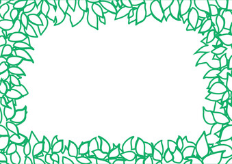 緑のラインで描いた森のフレーム