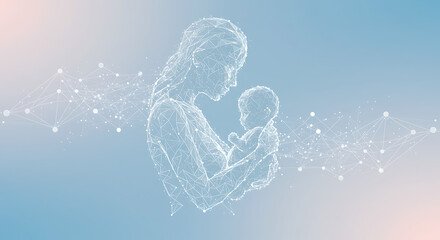 A minimalist vector silhouette of a mother lovingly breastfeeding her baby, symbolizing maternal bond and natural parenting. Perfect for World Breastfeeding Day campaigns