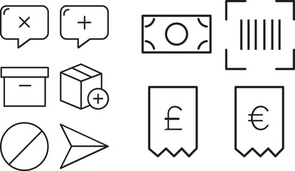 Simple Line Icons E-commerce, Payment, Shipping, and More - Vector EPS File