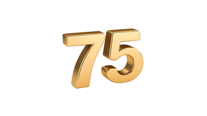 Obraz premium Golden 3D Number 75 Anniversary, Celebration, or Milestone