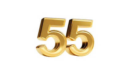 Obraz premium 3D Golden Number Fifty-Five (55) - Anniversary, Celebration, Milestone