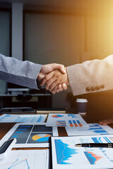 Business handshake for teamwork of business merger and acquisition,successful negotiate,hand...