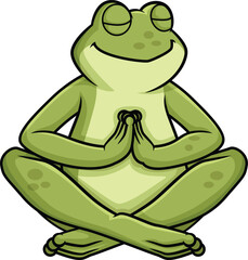 Frog Character Meditating Vector Image