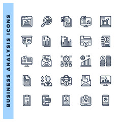 25 Business Analysis Lineal icon pack. vector illustration.