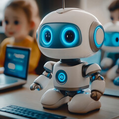 E-learning platforms, Hands of Robot Hold e-learning management system tools, digital education, online courses, interactive technology, and educational technology. 