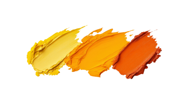 Abstract Swirls of Yellow, Orange, and Burnt Orange Paint