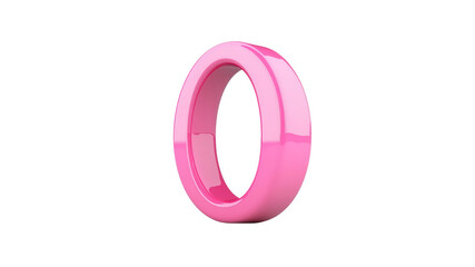 Pink Glossy 3D Ring Shape, Abstract Circular Design Element