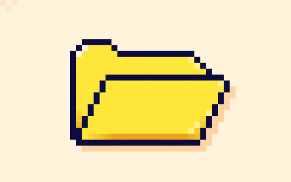 Yellow folder icon drawn in pixel art style.